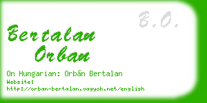 bertalan orban business card