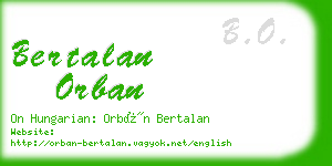 bertalan orban business card